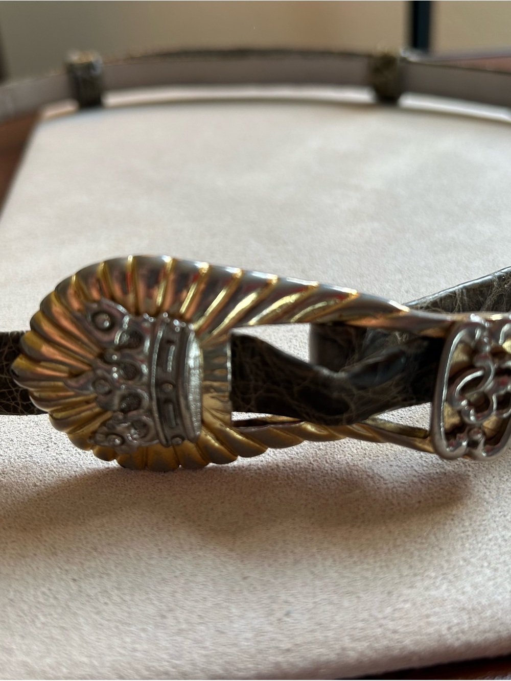 Vintage Judith Lieber Alligator Adjustable Belt 25”-36”